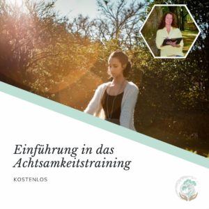 Titelbild Einführung in das Achtsamkeitstraining Frau meditieren in der Natur