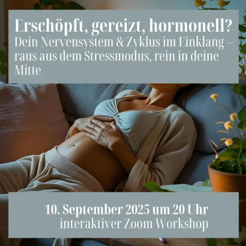 Erschöpft, gereizt, hormonell? Dein Nervensystem & Zyklus im Einklang – raus aus dem Stressmodus, rein in deine Mitte